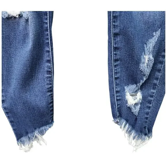 Kancan Denim Jeans Womens 9/28 Blue Stretchy Cotton Distressed Zip Fly Casual - Picture 4 of 12